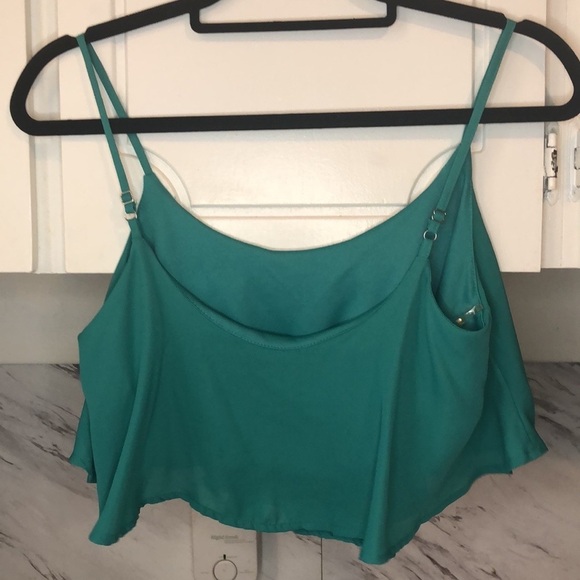 Turquoise Loose Crop Top - Size medium - Picture 2 of 3